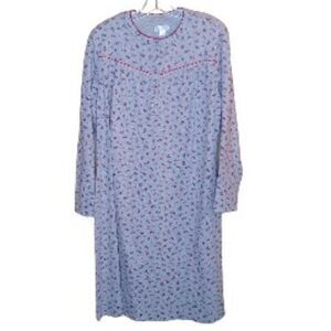 Celestial Dreams Cold-Weather Nightgown Gray Floral Large